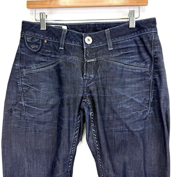 Marithe Francois Girbaud Jeans Womens 28 Dark Indigo Slim 12 Button Ankle Italy - Picture 2 of 11